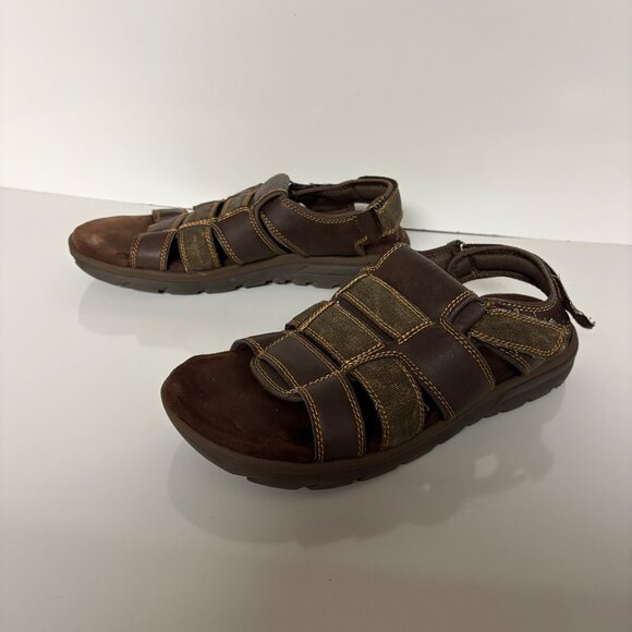 Skechers Relaxed Fit Mens Sandals Size 12 Brown Memory Foam Adjustable Straps - Picture 4 of 8